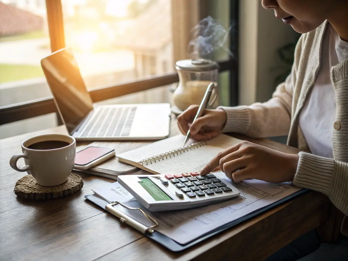 An image showing a person carefully organizing their bills and financial documents, representing effective debt management strategies.