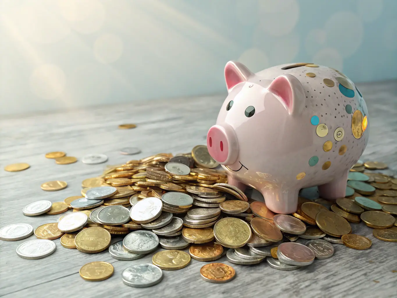 An image illustrating a piggy bank overflowing with coins, symbolizing the importance of saving and financial planning.